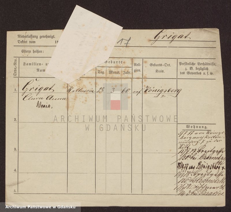 image.from.unit.number "Karty meldunkowe: Griga - Griss"