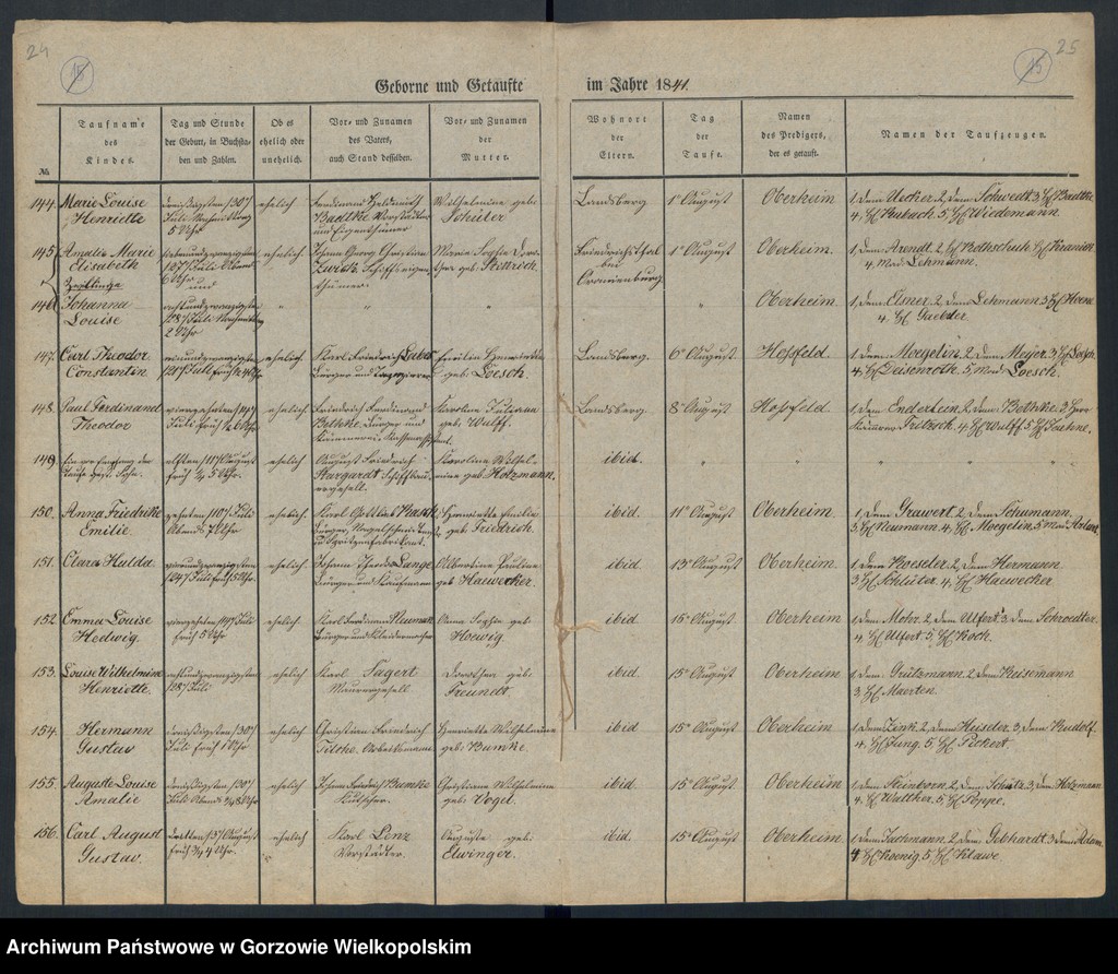 image.from.unit.number "Duplikate der Kirchenbücher von der Parochie der Hauptkirche zu Landsberg an der Warthe (zawiera także księgę zgonów Konkordien Kirche z 1841 r.)"