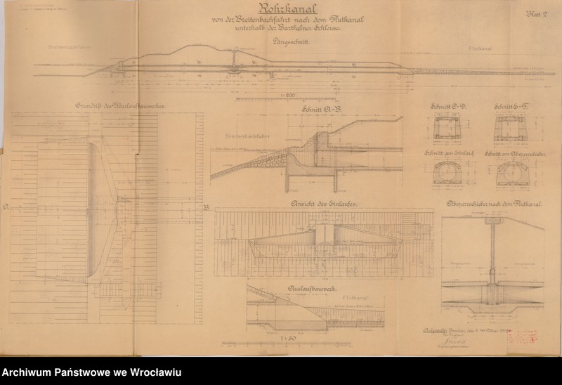 Obraz 2 z jednostki "Rohrkanal von derBreitenbachfahrt nach dem Flutkanal unterhalb der Barthelner Schleuse"
