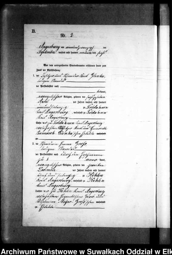 image.from.unit.number "Heiraths-Neben-Register des Preussischen Standes-Amtes Kehlen Kreis Angerburg"