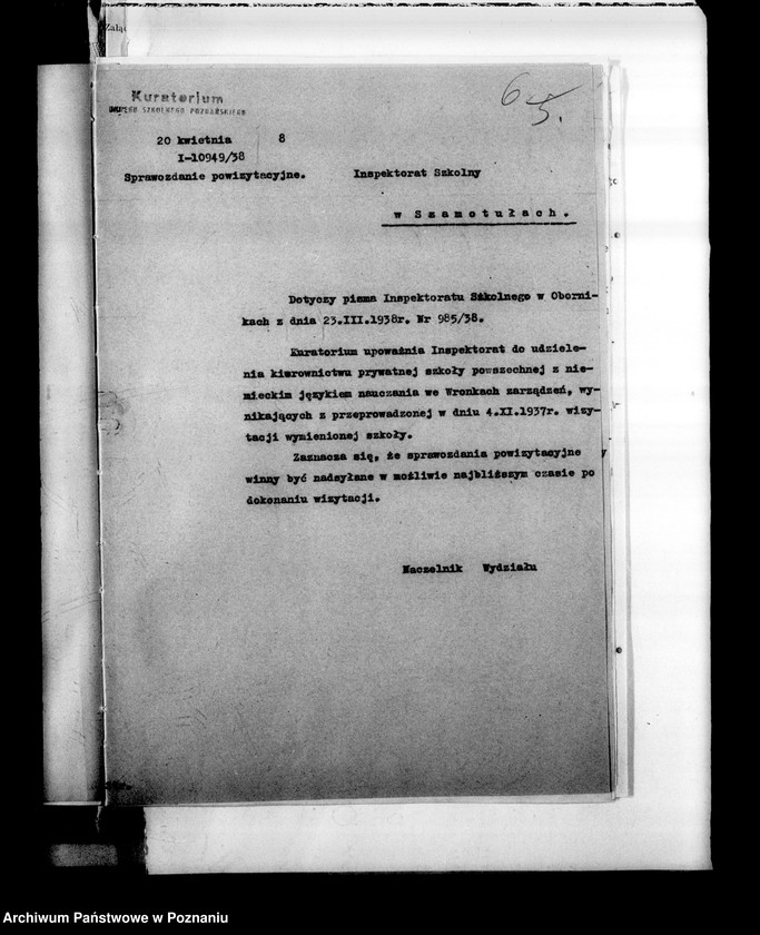 Obraz 10 z jednostki "Prywatna Szkoła Powszechna z niemieckim językiem nauczania Wronki powiat Szamotuły"