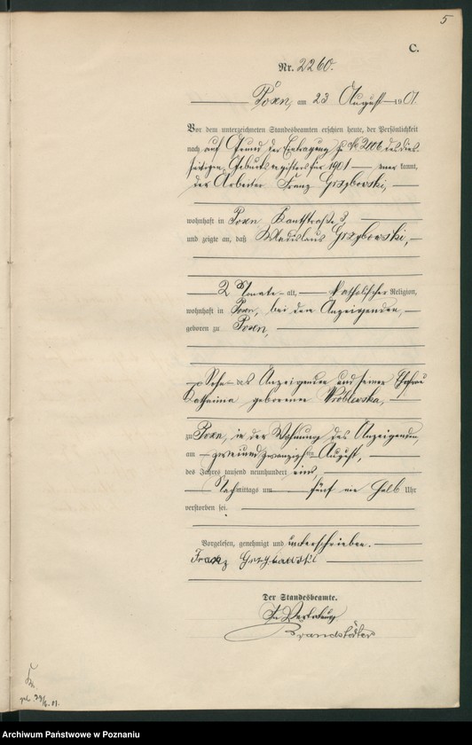 Obraz 8 z jednostki "Księga miejscowa zgonów t. V"