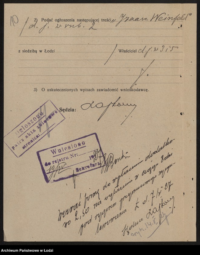 Obraz 12 z jednostki "Izaak Weinfeld- sprzedaż manufaktury"