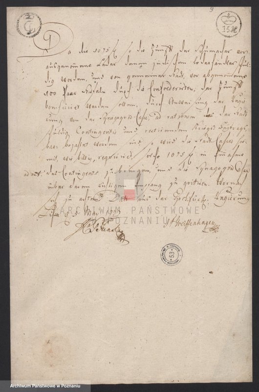 Obraz 12 z jednostki "Korespondencja - zarządzanie władzy zwierzchniej miasta Leszna w sprawach administracyjno - porządkowych i finansowych; język niemiecki"