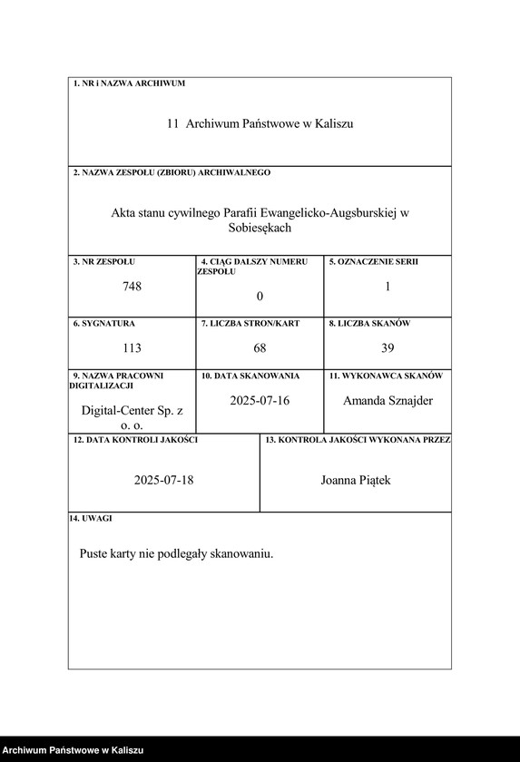 Obraz 1 z jednostki "Duplikat aktów stanu cywilnego urodzeń, zejść i ślubów"