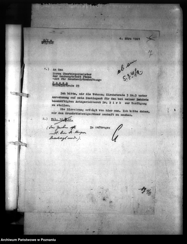 Obraz 11 z jednostki "Wohnungszuweisungen für Deutsche. Verdrängung der Polen."