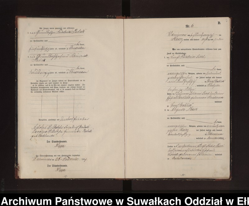 image.from.unit.number "Heiraths-Neben-Register des Preussischen Standes-Amtes Widminnen Kreis Loetzen"
