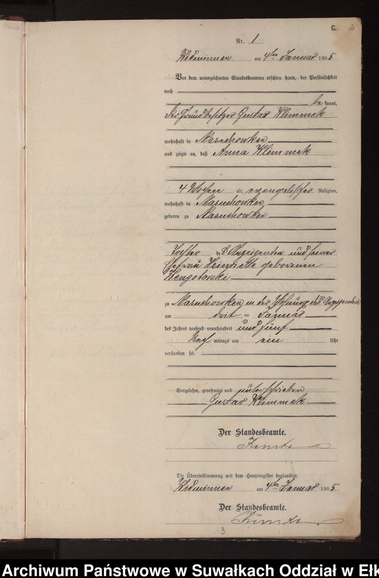 image.from.unit.number "Sterbe-Neben-Register des Preussischen Standes-Amtes Widminnen Kreis Loetzen"