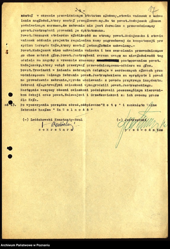 Obraz 20 z jednostki "Współdziałanie Zarządu Głównego Związku Powstańców Wielkopolskich z kołami: 1. Gdańsk. 2. Gdynia [1946-1948] 3. Gębice [1947] 4. Gniewkowo [1946] 5. Gniezno [1947] 6. Gorzów [1946-1947] 7. Grodzisk [1949] 8. Grudziądz [1947]"