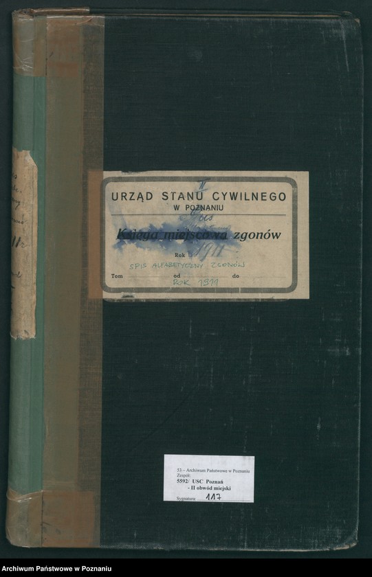 Obraz 2 z jednostki "Spis alfabetyczny zgonów za 1911"