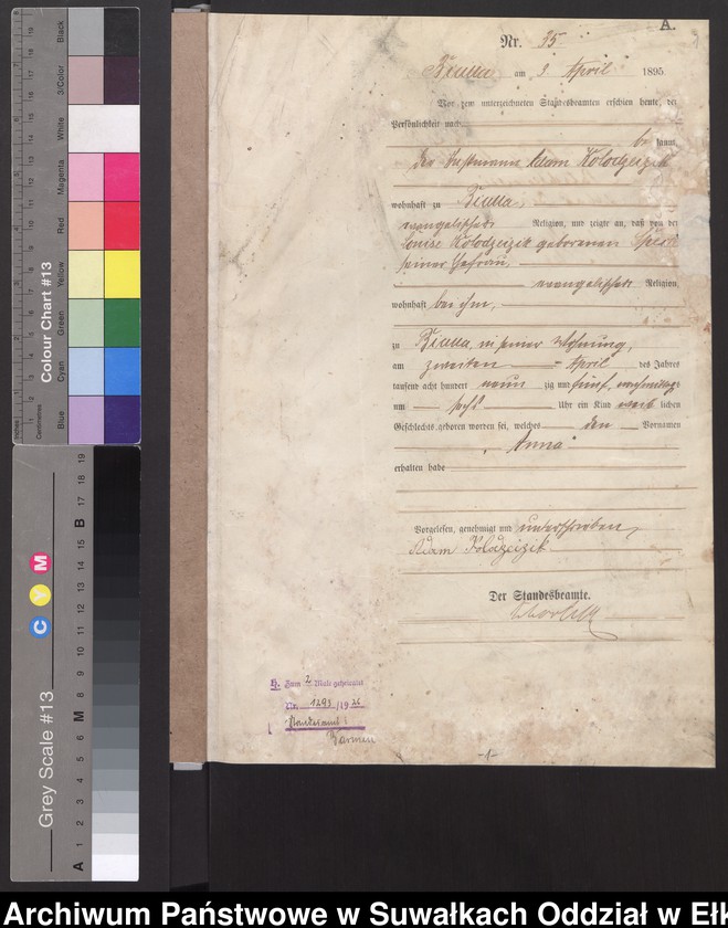 image.from.unit.number "[Geburts-Haupt-Register des Königlichen Preussischen Standes-Amtes Bialla Kreis Johannisburg]"