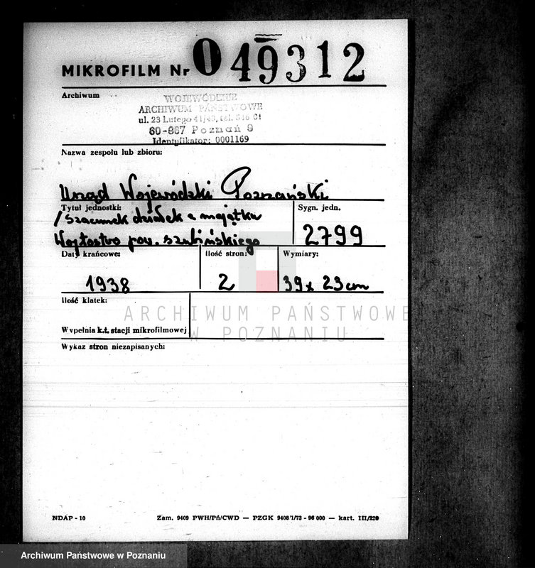 Obraz 2 z jednostki "/Szacunek działek z majątku Wójtostwo powiatu szubińskiego/"