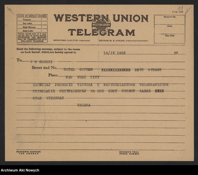 image.from.unit.number "Ignacy i Helena Paderewscy. Korespondencja; L.22"