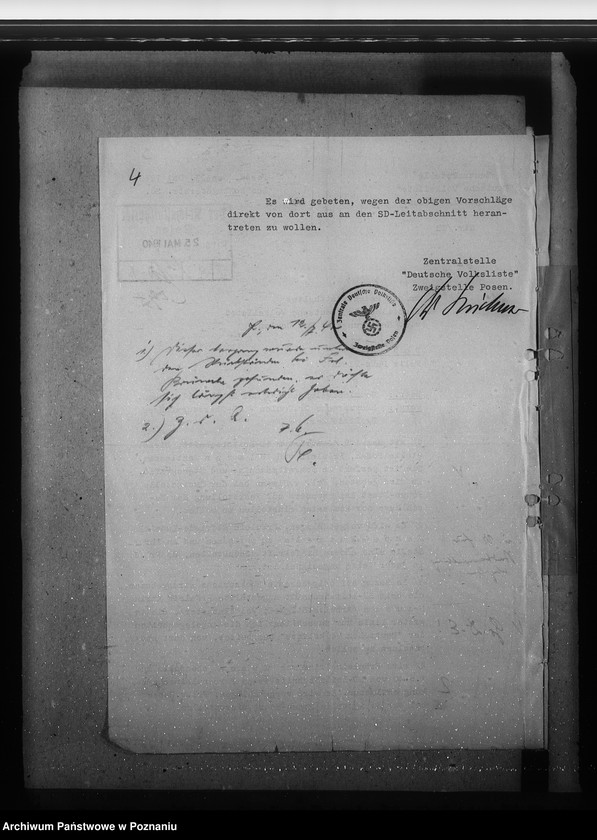 image.from.unit.number "Deutsche Volksliste. Allgemeiner Schriftverkehr mit den Bezirksstellen und mit den Zweigstellen"