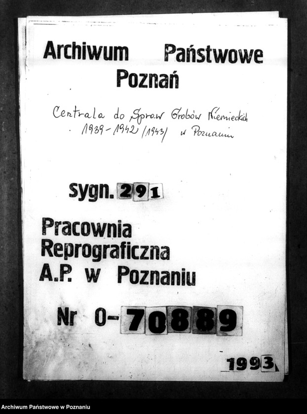 Obraz 1 z jednostki "Korespondencja w sprawie miejscowych Niemców, którzy zginęli w 1939 roku A - K"