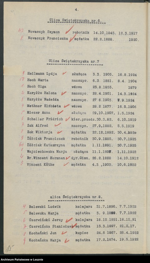 Obraz 7 z jednostki "[Obwód VII - głosuje w Katolickiej Powszechnej Szkole Żeńskiej /listy wyborców/]"