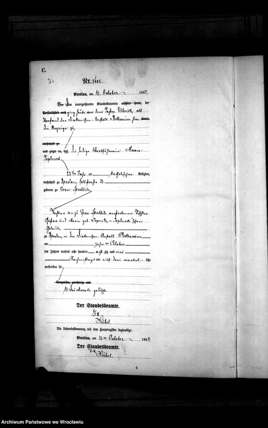 image.from.unit.number "Sterbe-Haupt-Register Breslau II 1884 Band 10"