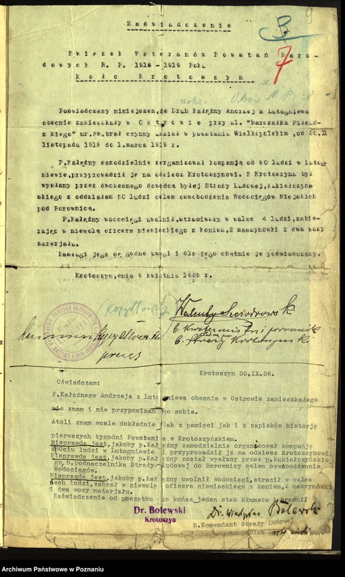 Obraz 17 z jednostki "Koło Ostrów akta sądu honorowego sprawie Walenty Szczodrowski i Andrzej Kałużny."