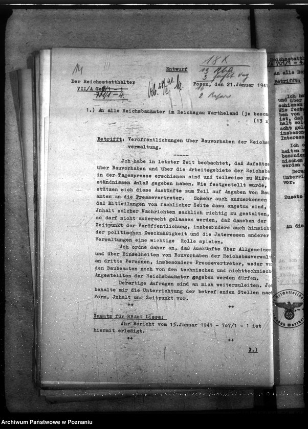 Obraz 19 z jednostki "Verschiedene Verwaltungssachen der Reichsbauämter"