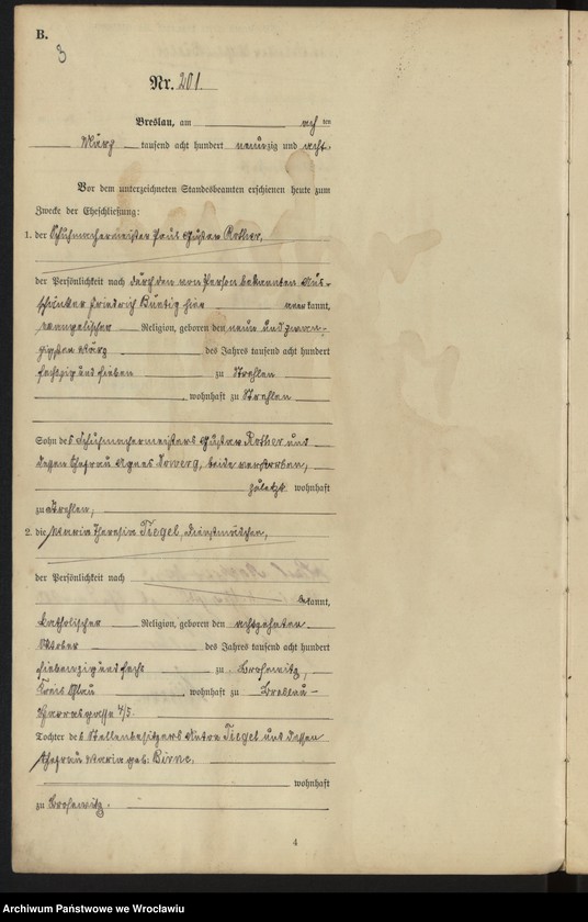 image.from.unit.number "Heiraths-Haupt-Register Breslau I 1898 Band 2"