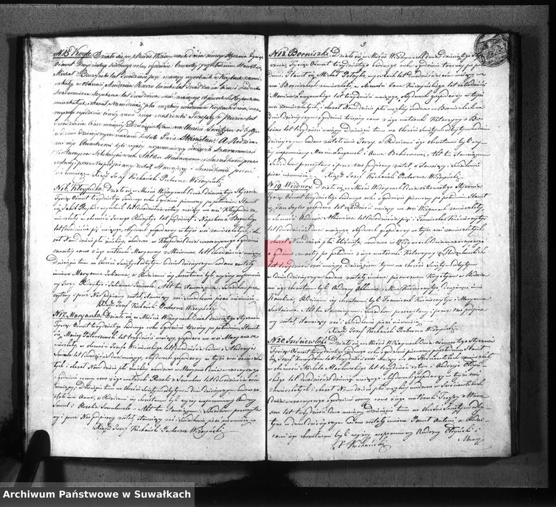 image.from.unit.number "Księga duplikat urodzenia, małżeństw i zejscia parafii wiżayńskiey z roku 1837"