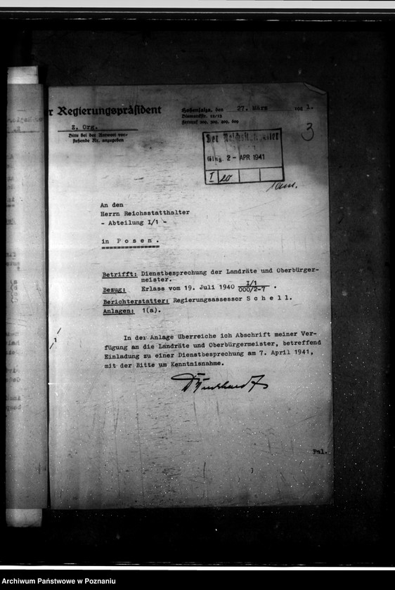 Obraz 7 z jednostki "Konferencje z landratami - korespondencja, porządki obrad"