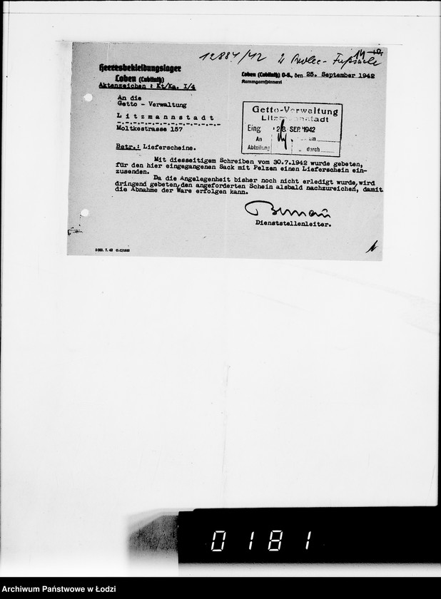 Obraz 18 z jednostki "5234 Kriegsauftrag SS-12884/42 Winter 1.158 St.Fusssäcke H.B.A.Berlin"