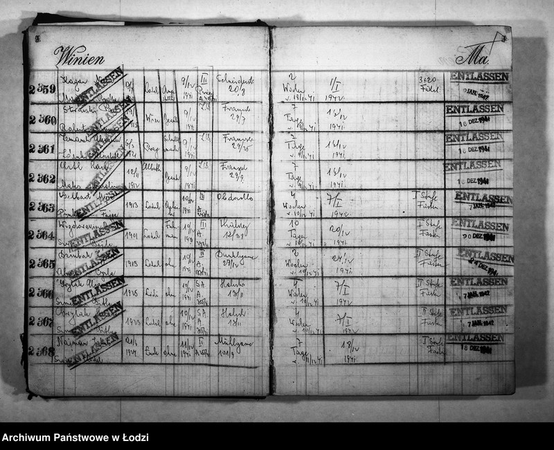 Obraz 12 z jednostki "Entlassungsbuch [Imienny spis więźniów, dane personalne]"