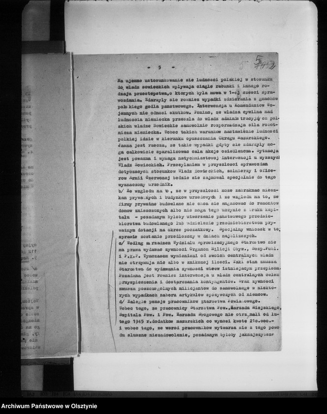 Obraz 10 z jednostki "Sprawozdania miesięczne Starostwa pow. Giżycko"