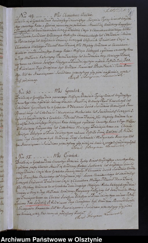 image.from.unit.number "Akta Stanu Cywilnego Gminy Grzebskiey Urodzenia, Zawartych Małżeństw, Zeyścia z Roku 1834"