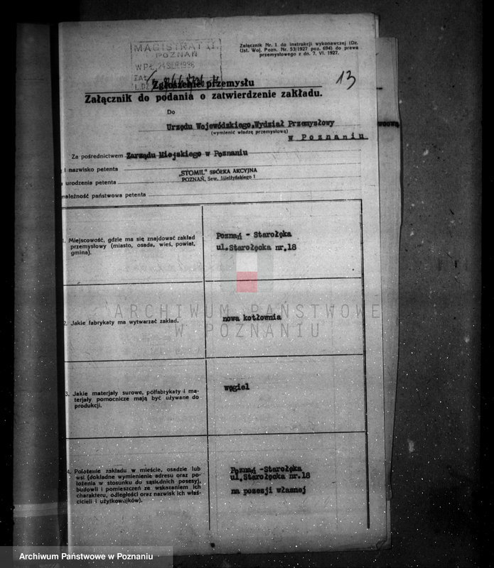 image.from.unit.number "Zatwierdzenie zakładu przemysłowego /kotłowni przy fabryce opon/ Firma Stomil S.A."