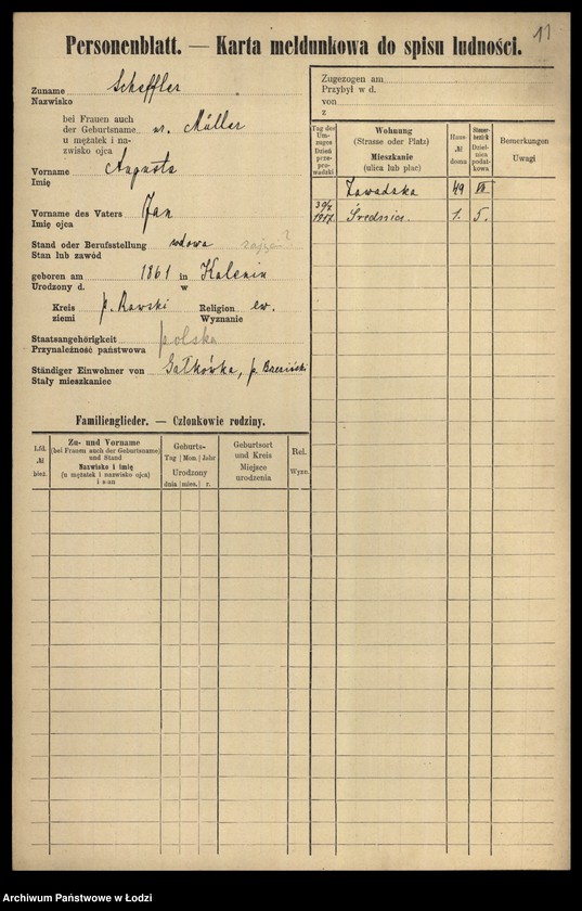 Obraz 13 z jednostki "[Spis ludności Łodzi] Szeferkiewicz-Szemraj"