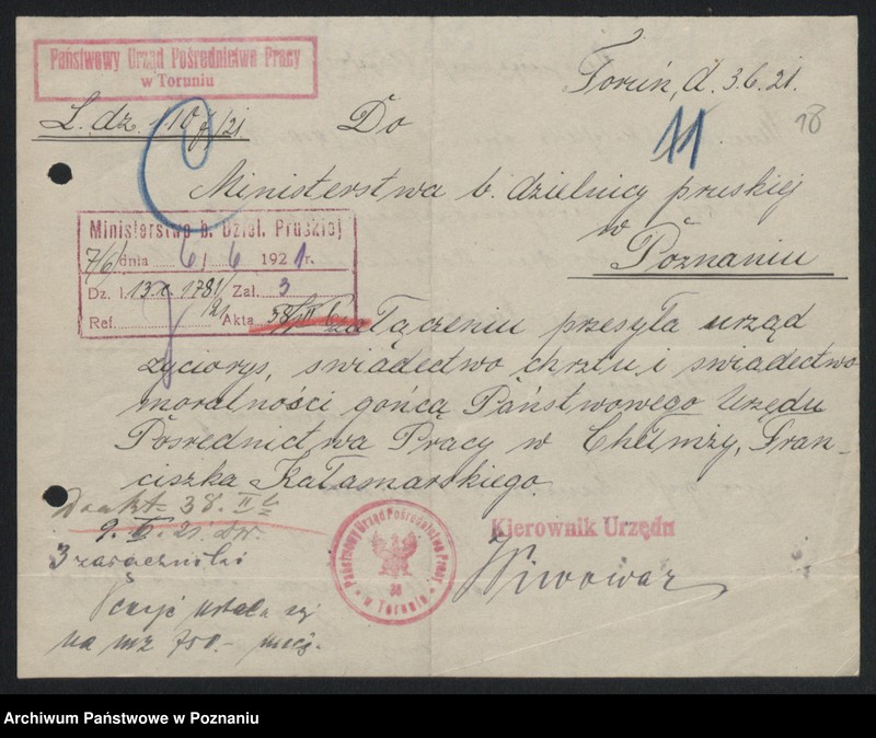 Obraz 20 z jednostki "[Sprawy osobowe urzędu Pośrednictwa Pracy w Chełmży]"