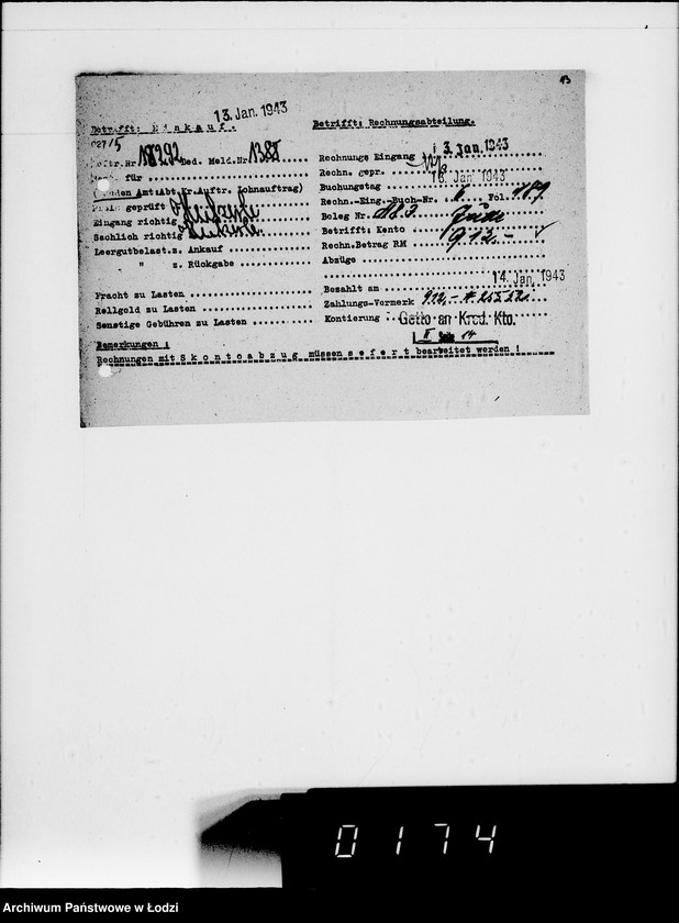 Obraz 17 z jednostki "Lebensmitteleinkauf. Aufträge, [Lieferscheinen und Rechnungen] 18291-18370"