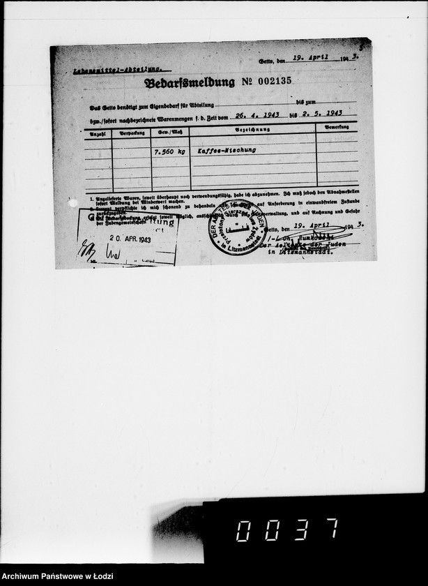 image.from.unit.number "Lebensmitteleinkauf. Aufträge, [Lieferscheinen und Rechnungen] 19751-19770"