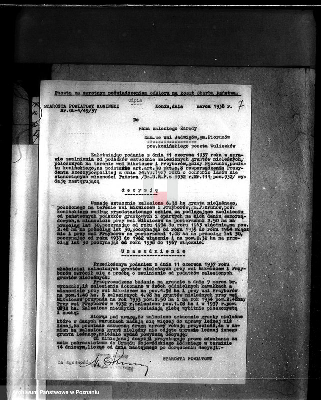 Obraz 11 z jednostki "Gmina Piorunów powiat turecki /nadzór nad gospodarką leśną/"