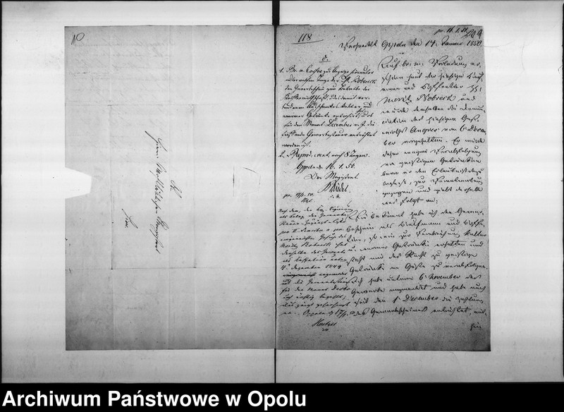 Obraz 10 z jednostki "Acta des Magistrats zu Oppeln betreffend die dem p. Bobreck ertheilte Erlaubniß zum Kleinhandel mit geistigen Getränke und zur Errichtung eines Kaffen=Etablissements in seinem Hause No 35 Odervorstadt so wie die Denunciation des p. Angres"