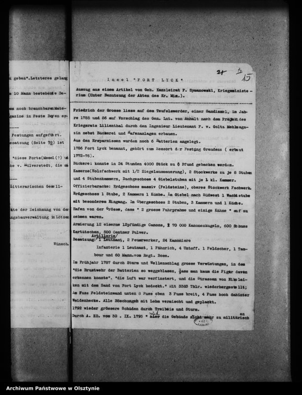 image.from.unit.number "Johannisburg, Schloss, Fort Lyck"