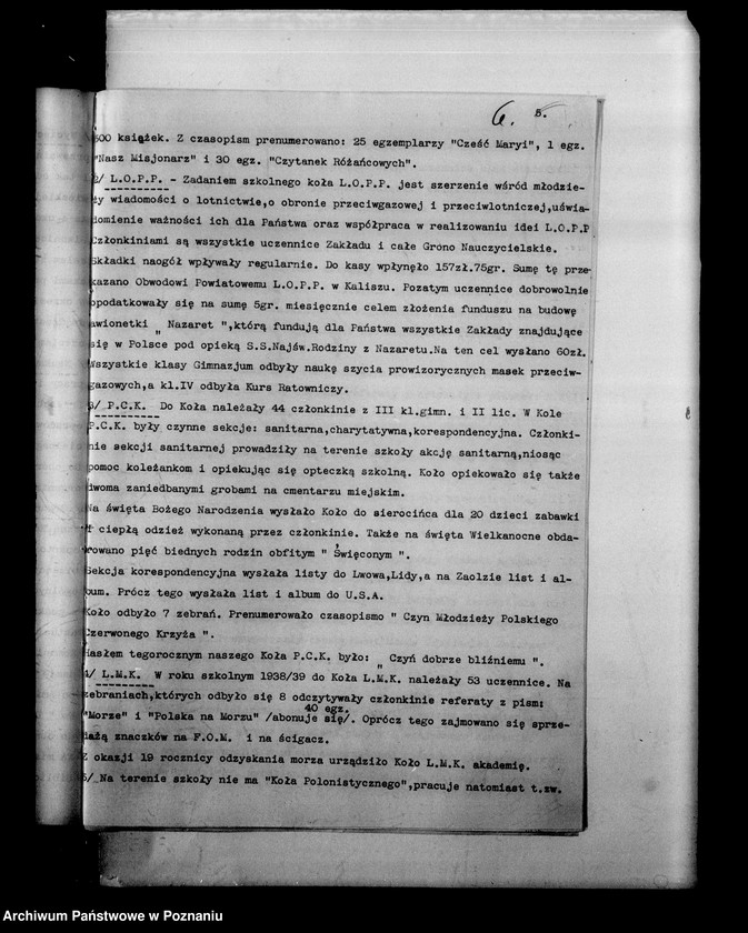 Obraz 10 z jednostki "Prywatne Gimnazjum Żeńskie Zgromadzenia SS Najświętszej Rodziny z Nazaretu- Kalisz, sprawozdania powizytacyjne i roczne"