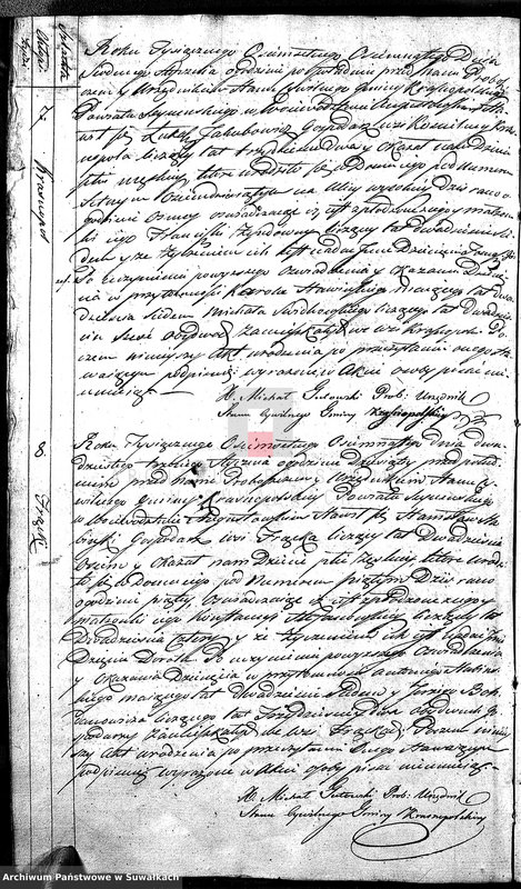 image.from.unit.number "Akta Urodzonych Gminy Krasnopolskiey Powiatu Seyneńskiego w Województwie Augstowskim Roku 1818 od 1 Stycznia."