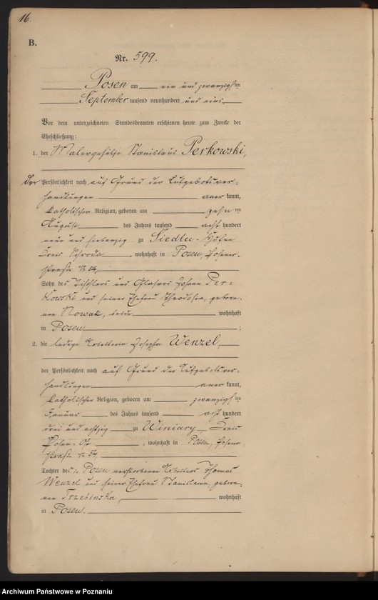 Obraz 19 z jednostki "Księga miejscowa małżeństw t. III"