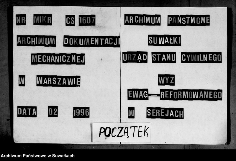 image.from.unit.number "Duplikat aktów Stanu Cywilnego urodzeń, małżeństw i zejść Parafii Ewangelicko-Reformowanej Serejskiej na rok 1861"