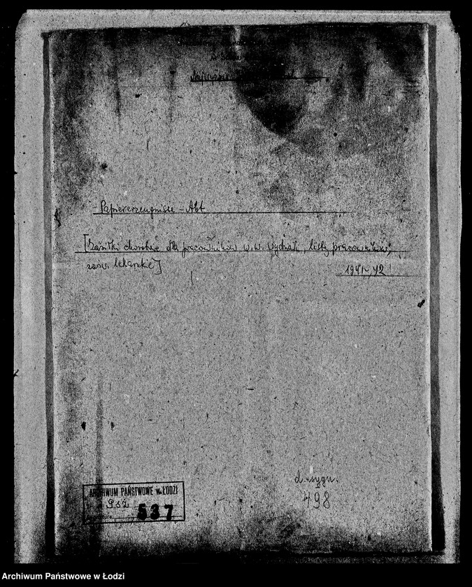 Obraz 3 z jednostki "Papiererzeugnisse-Abteilung [Zasiłki chorobowe dla pracowników wydziału, listy pracowników, zaświadczenia lekarskie]"