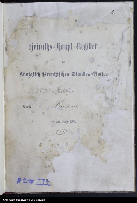 image.from.unit.number "Heiraths-Haupt-Register Nr 1 - 22"