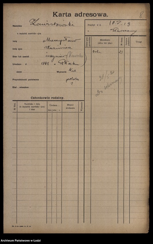 Obraz 10 z jednostki "[Spis ludności Łodzi] Zawisłowski - Zdunek"