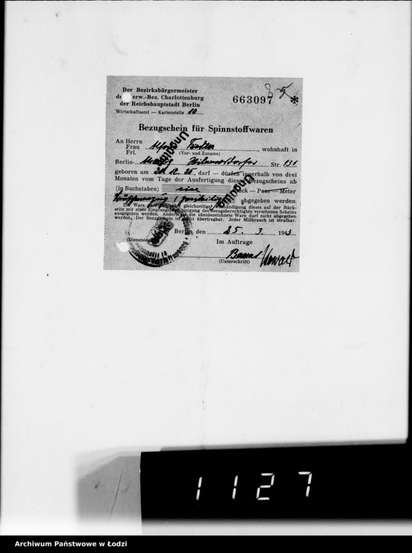 Obraz 12 z jednostki "Warenverwertung. Lager 91. [Aufträge] 5750-5800"