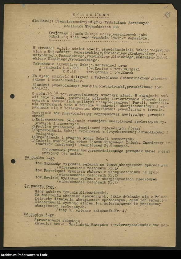 Obraz 19 z jednostki "Uchwały, pisma okólne i instrukcje Wydziału Zawodowego KC"