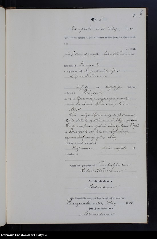 image.from.unit.number "Sterbe-Neben-Register Nr 1 - 43"