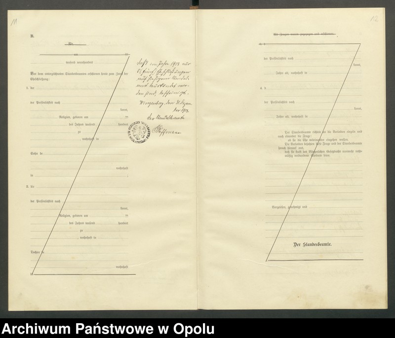 image.from.unit.number "Heirats-Register (Haupt-Register) Standesamt Winzenberg 1908 vol. 1 No. 1 bis 1912 No. 4."