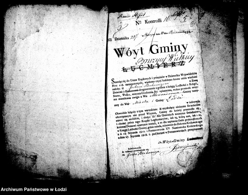 Obraz 11 z jednostki "Akta tyczące się świadectw przesiedleń"